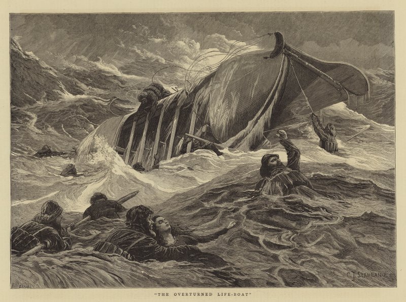 El bote salvavidas volcado de Charles J. Staniland