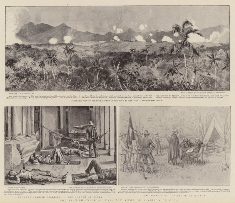 La guerra hispano-estadounidense, el asedio de Santiago de Cuba de Charles J. Staniland