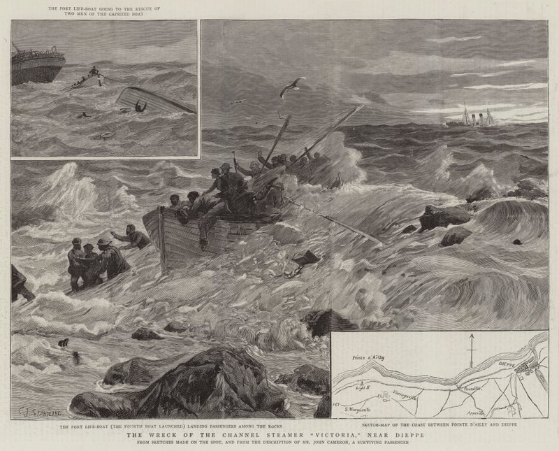 El naufragio del vapor del Canal Victoria cerca de Dieppe de Charles J. Staniland
