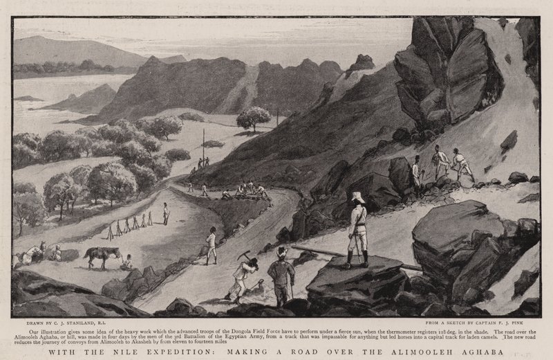 Con la Expedición del Nilo, haciendo un Camino sobre el Alimooleh Aghaba de Charles J. Staniland