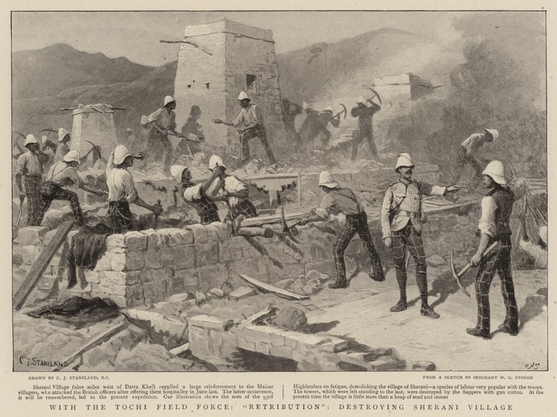 Con la Fuerza de Campo Tochi, Retribución, destruyendo el Pueblo Sherani de Charles J. Staniland