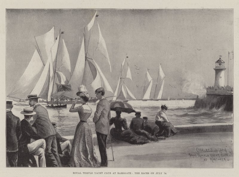Royal Temple Yacht Club en Ramsgate, las Carreras el 14 de julio de Charles John de Lacy