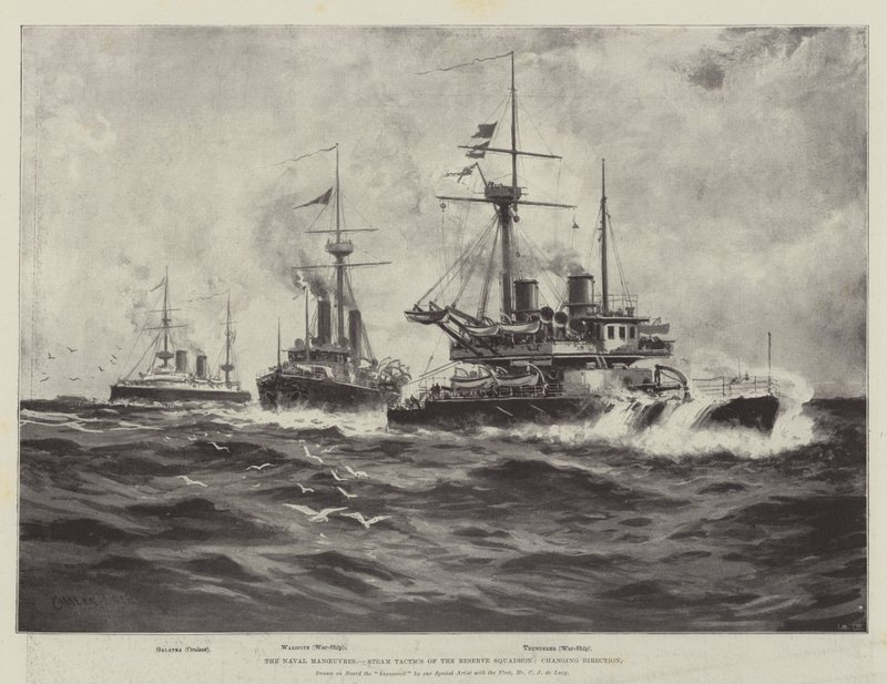 Las Maniobras Navales, Tácticas de Vapor del Escuadrón de Reserva, cambiando de Dirección de Charles John de Lacy