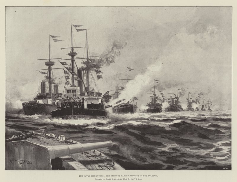 Las Maniobras Navales, la Flota en Práctica de Tiro en el Atlántico de Charles John de Lacy