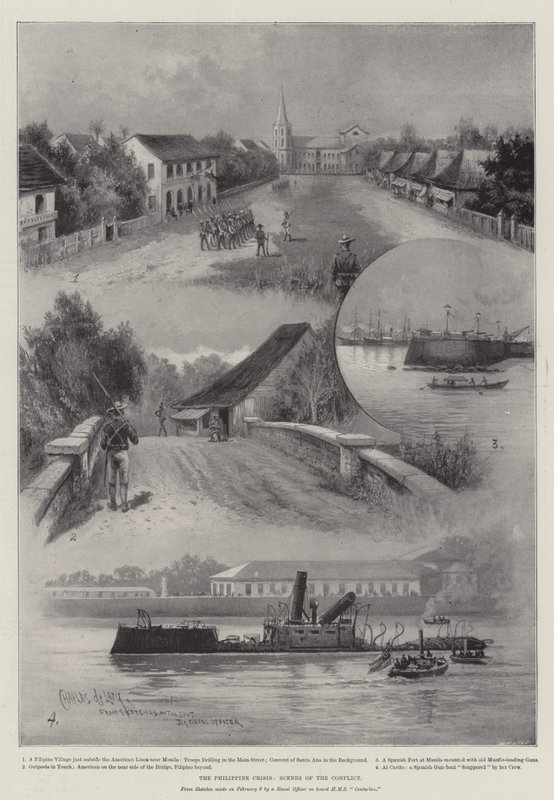 La crisis filipina, escenas del conflicto de Charles John de Lacy
