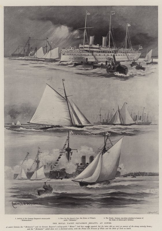 La regata del Royal Yacht Squadron en Cowes de Charles John de Lacy