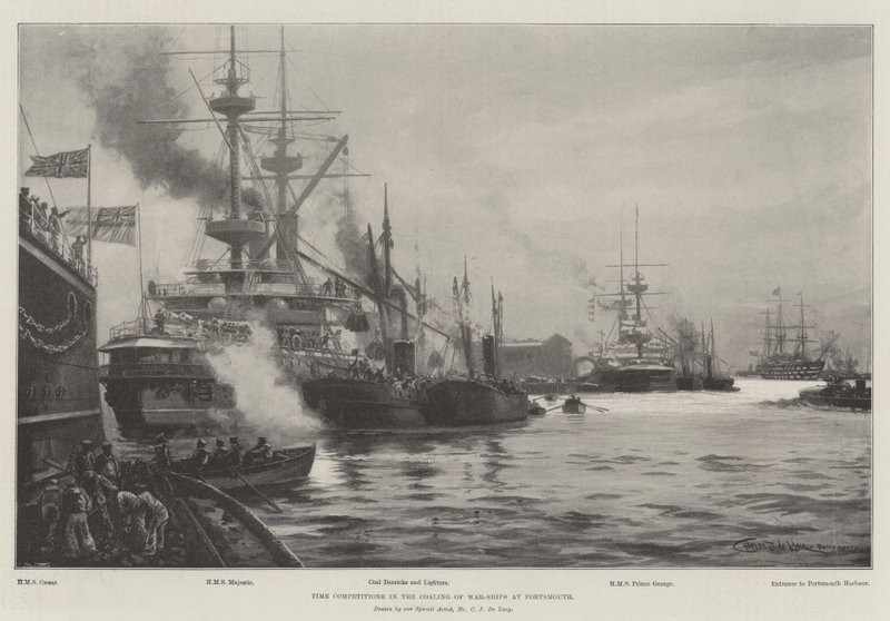 Competencias de tiempo en el abastecimiento de carbón de los buques de guerra en Portsmouth de Charles John de Lacy