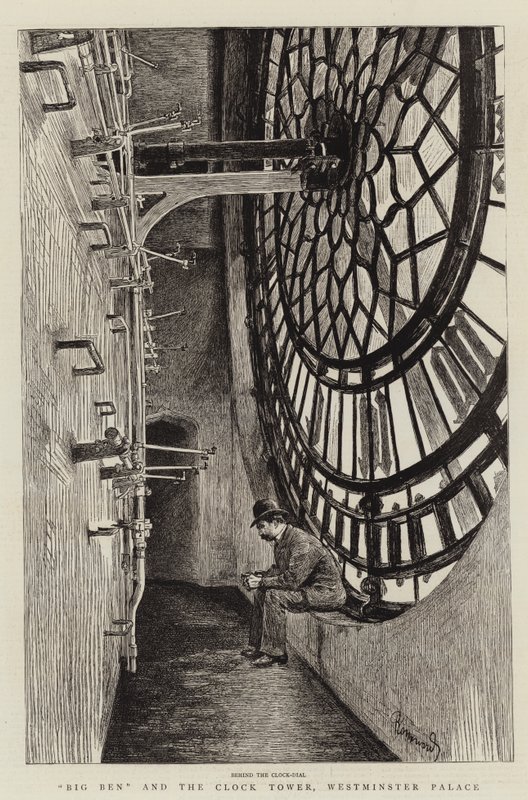 Big Ben y la Torre del Reloj, Palacio de Westminster de Charles Paul Renouard