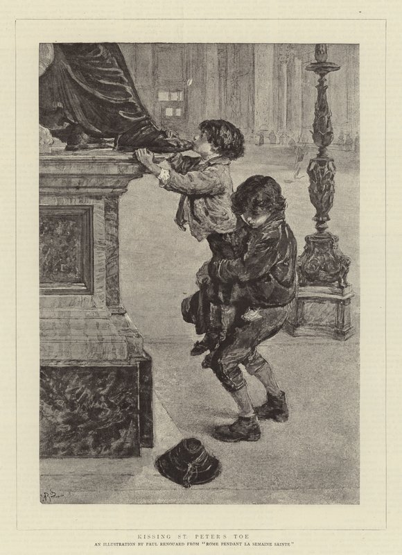 Besando el dedo del pie de San Pedro de Charles Paul Renouard