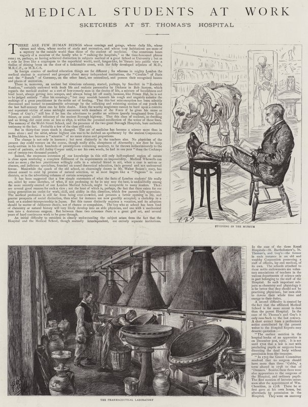 Estudiantes de medicina trabajando de Charles Paul Renouard
