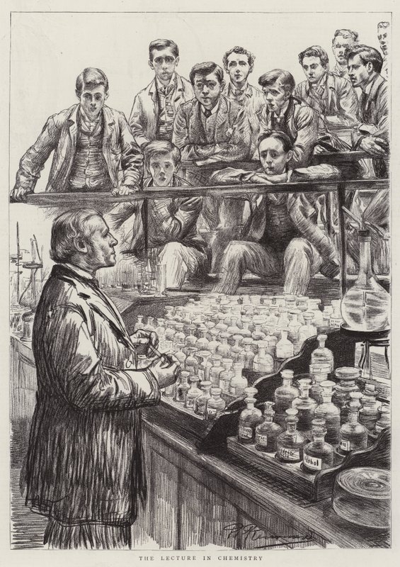 Estudiantes de medicina trabajando de Charles Paul Renouard