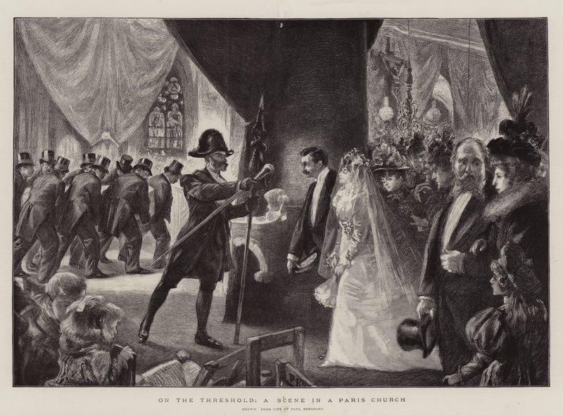En el umbral, una escena en una iglesia de París de Charles Paul Renouard