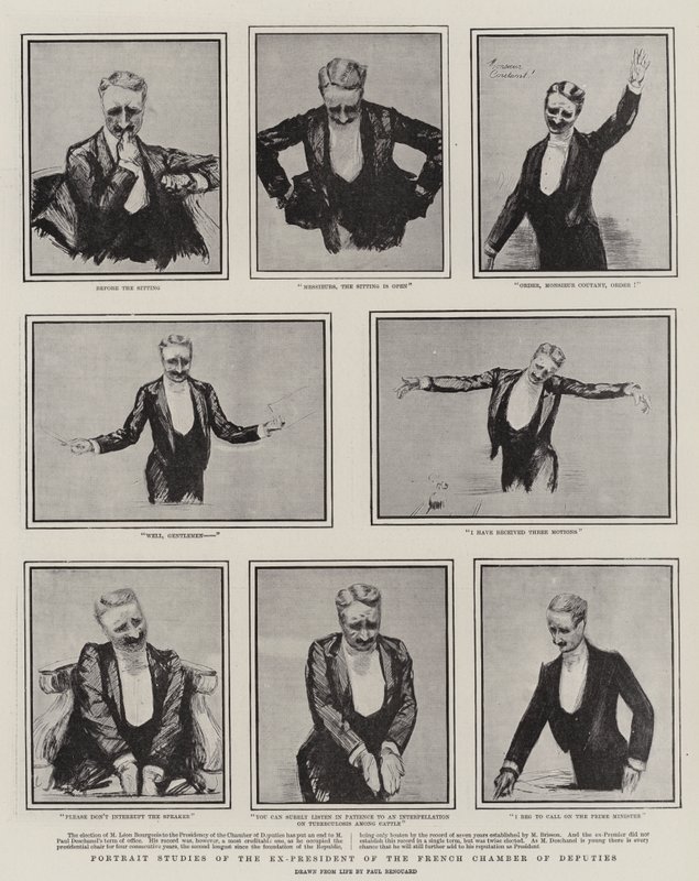 Estudios de retratos del ex presidente de la Cámara de Diputados de Francia de Charles Paul Renouard