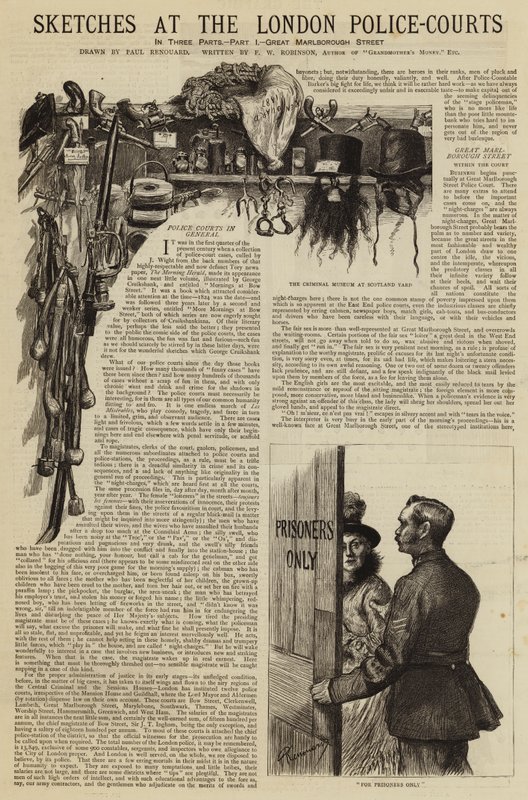 Bocetos en los tribunales de policía de Londres de Charles Paul Renouard