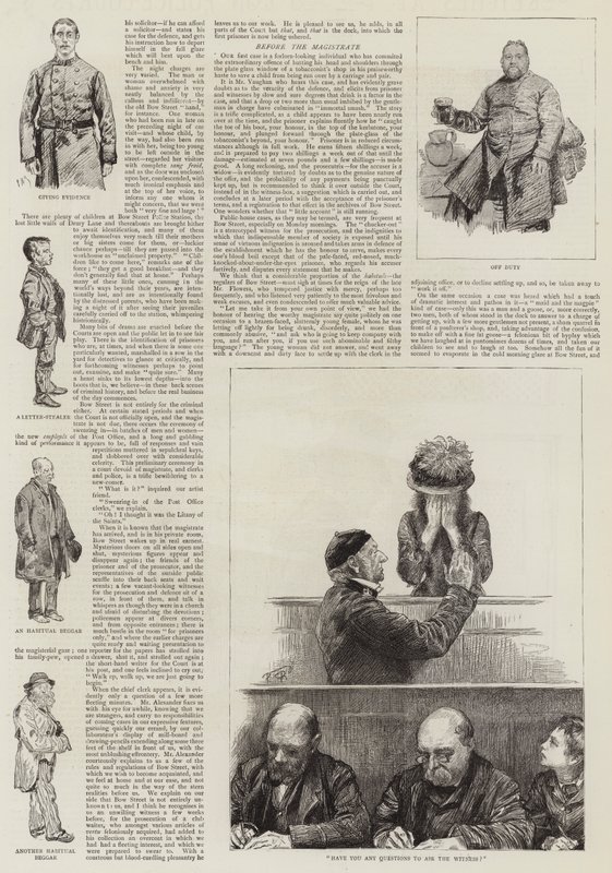 Bocetos en los tribunales de policía de Londres de Charles Paul Renouard