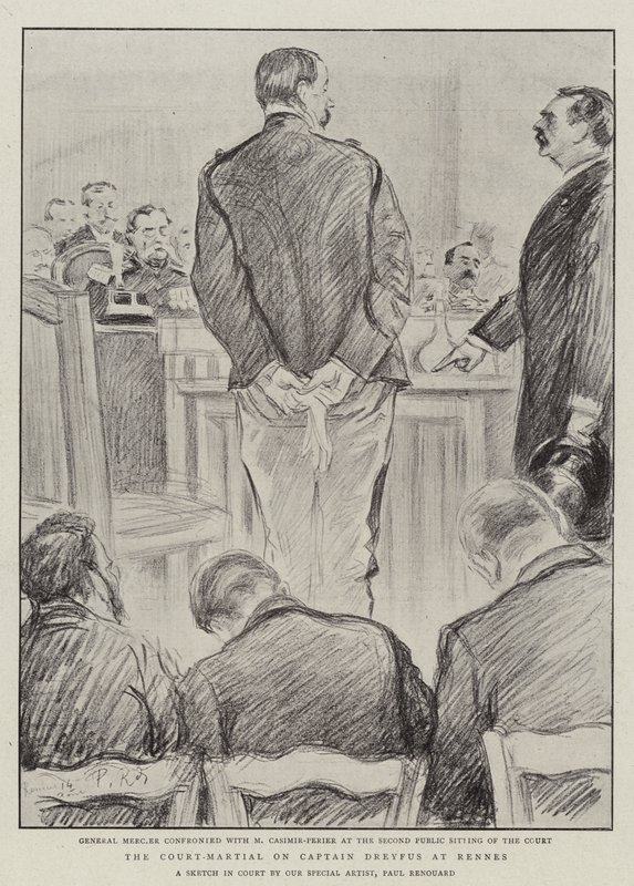 El consejo de guerra al capitán Dreyfus en Rennes de Charles Paul Renouard
