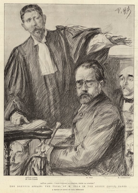El caso Dreyfus, el juicio de M. Zola en el Tribunal de lo Penal, París de Charles Paul Renouard