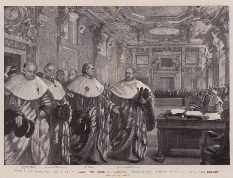 La etapa final del Caso Dreyfus, la Cour de Cassation se reúne para escuchar el informe de M Ballot Beaupré de Charles Paul Renouard