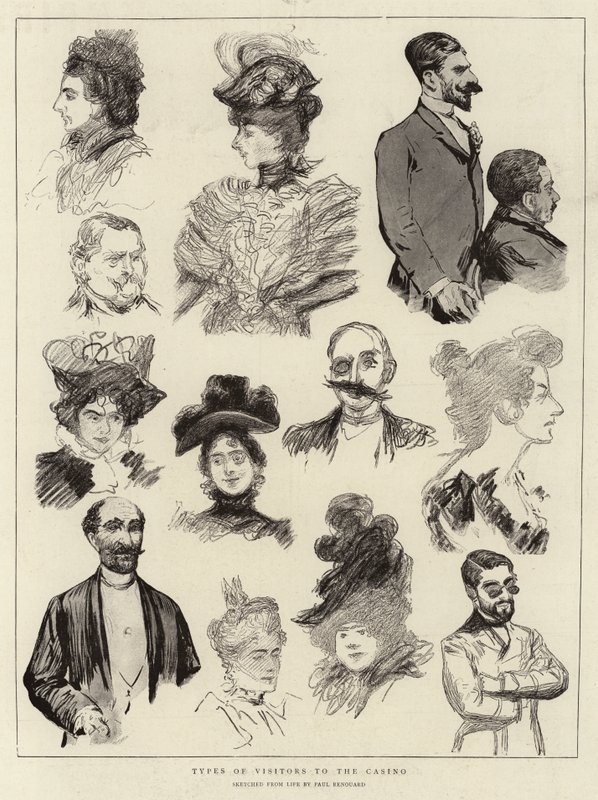 Tipos de visitantes al casino de Charles Paul Renouard