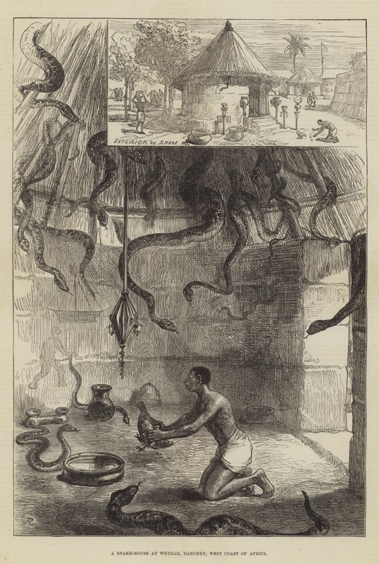 Una Casa de Serpientes en Whydah, Dahomey, Costa Oeste de África de Sir John Charles Robinson
