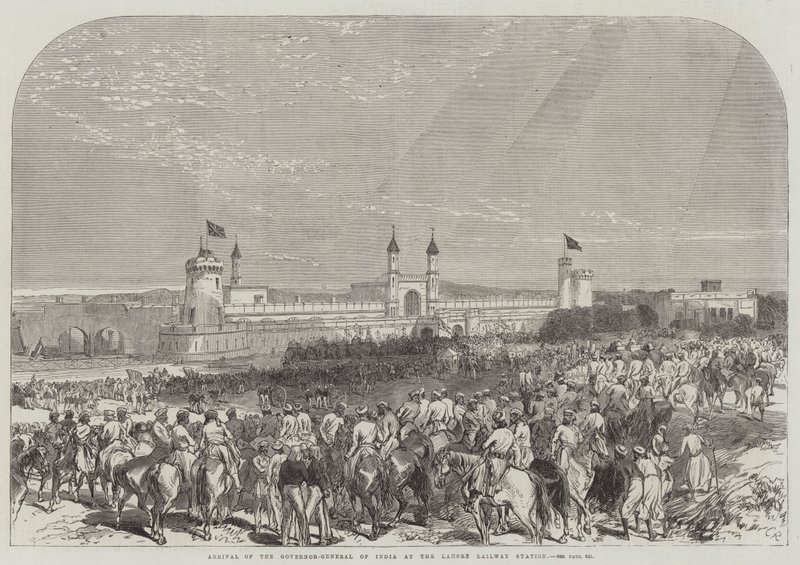 Llegada del Gobernador General de la India a la Estación de Ferrocarril de Lahore de Sir John Charles Robinson