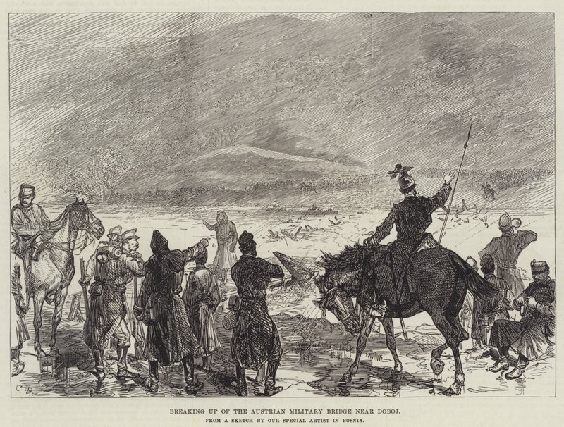 Desmantelamiento del Puente Militar Austriaco cerca de Doboj de Sir John Charles Robinson