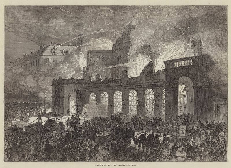 Incendio de la antigua Ópera, París de Sir John Charles Robinson