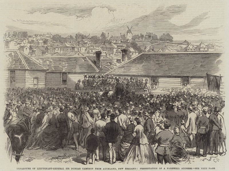 Partida del Teniente General Sir Duncan Cameron de Auckland, Nueva Zelanda, Presentación de una Dirección de Despedida de Sir John Charles Robinson
