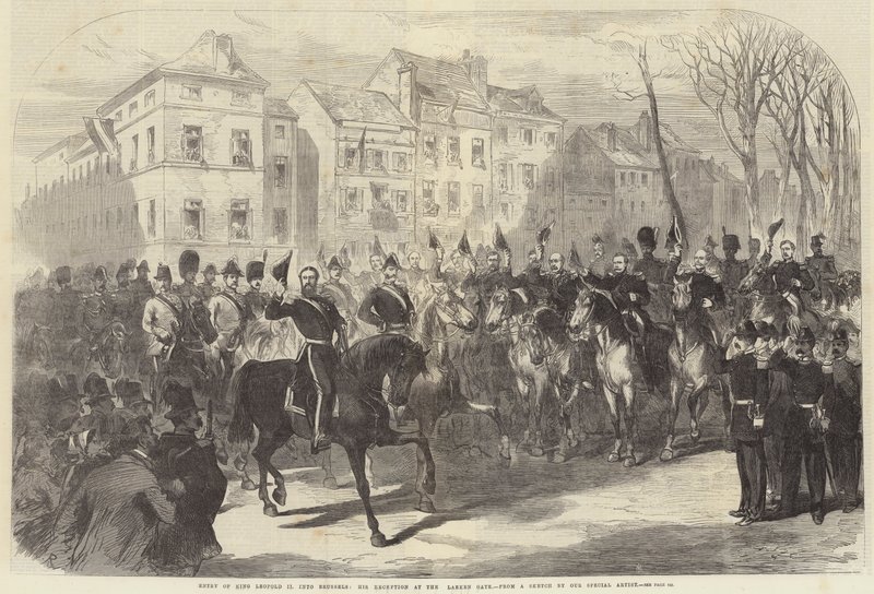 Entrada del Rey Leopoldo II en Bruselas, su recepción en la Puerta de Laeken de Sir John Charles Robinson