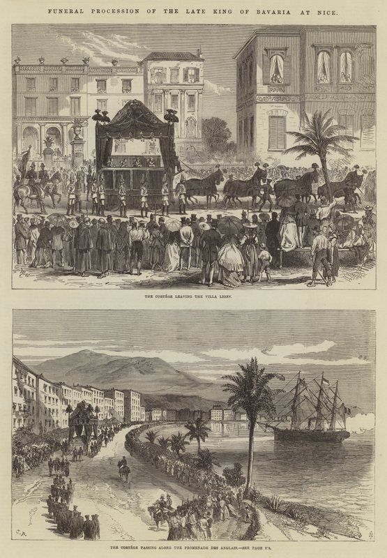 Procesión Fúnebre del difunto Rey de Baviera en Niza de Sir John Charles Robinson