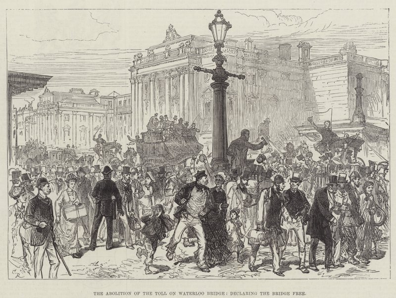 La Abolición del Peaje en el Puente de Waterloo, declarando el Puente Libre de Sir John Charles Robinson