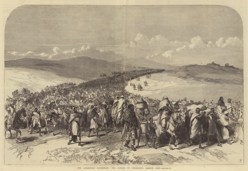 La expedición abisinia, el éxodo del ejército roto de Theodore de Sir John Charles Robinson