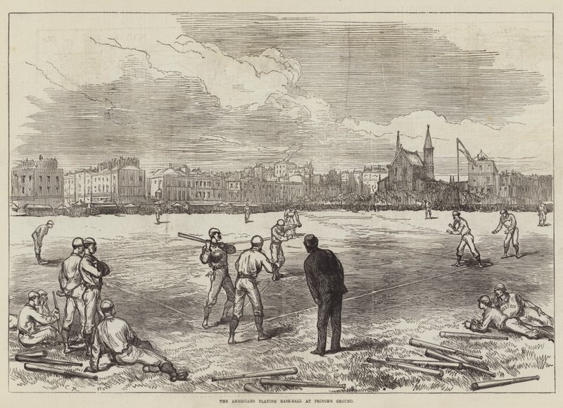 Los americanos jugando al béisbol en el campo de Prince de Sir John Charles Robinson
