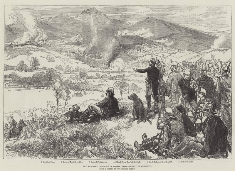 La Campaña Austriaca en Bosnia, Bombardeo de Sarajevo de Sir John Charles Robinson
