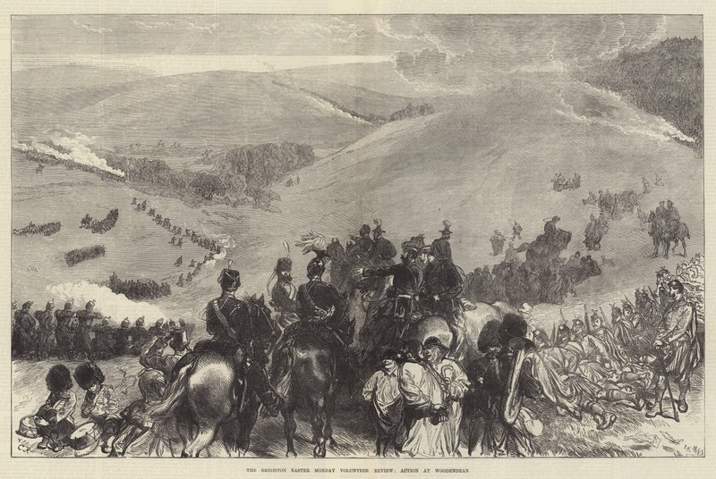Revisión de voluntarios de Pascua en Brighton, acción en Woodendean de Sir John Charles Robinson