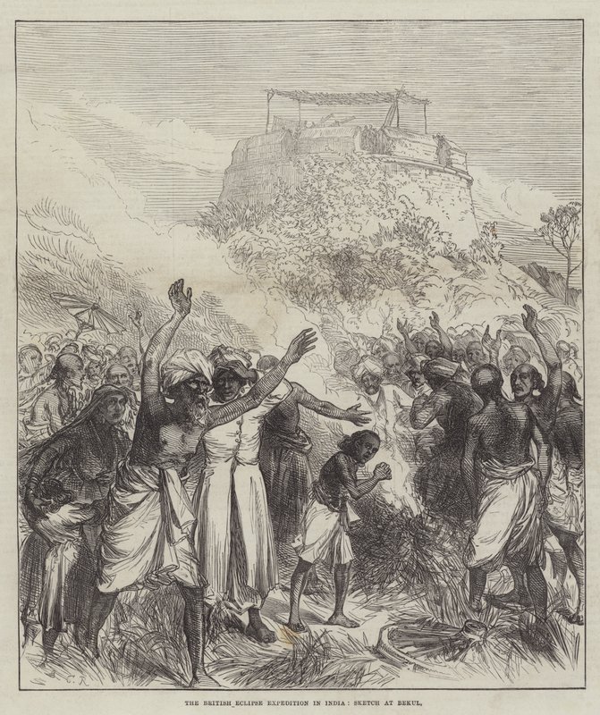 La Expedición Británica del Eclipse en India, Boceto en Bekul de Sir John Charles Robinson