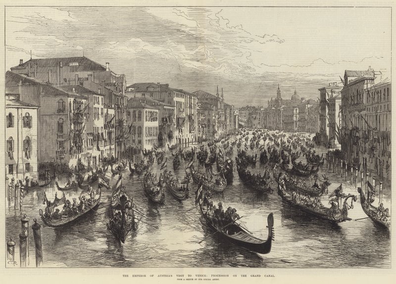 Visita del Emperador de Austria a Venecia, procesión en el Gran Canal de Sir John Charles Robinson