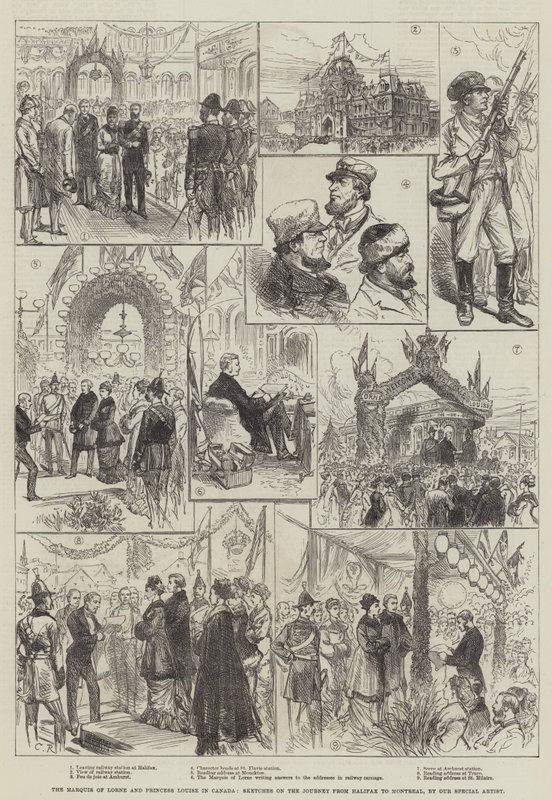 El marqués de Lorne y la princesa Louise en Canadá, bocetos del viaje de Halifax a Montreal de Sir John Charles Robinson