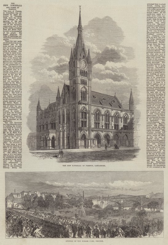 El nuevo ayuntamiento y parques en Preston de Sir John Charles Robinson