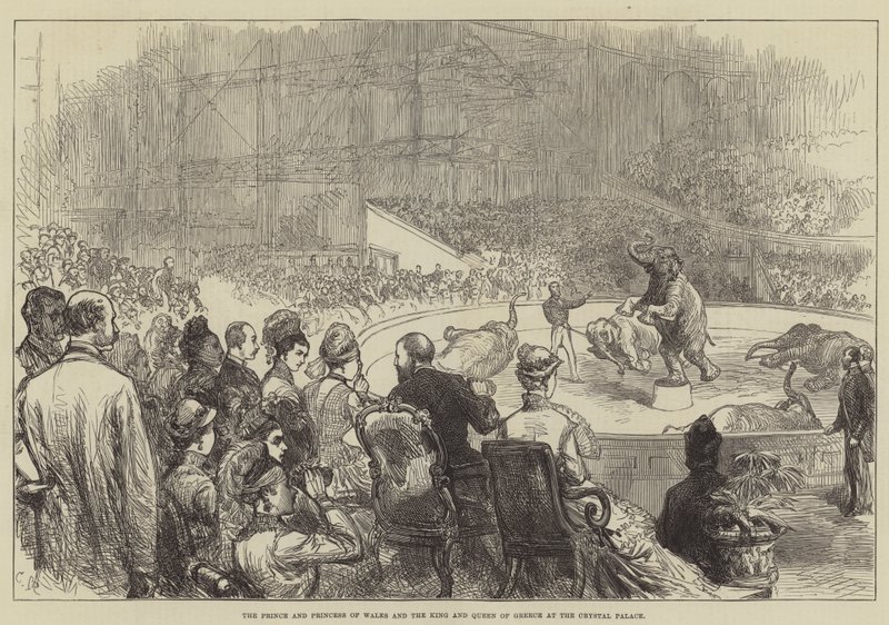 El Príncipe y la Princesa de Gales y el Rey y la Reina de Grecia en el Crystal Palace de Sir John Charles Robinson
