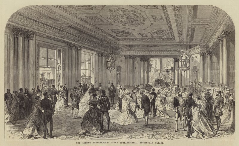 El salón de dibujo de la Reina, Gran Salón de Entrada, Palacio de Buckingham de Sir John Charles Robinson