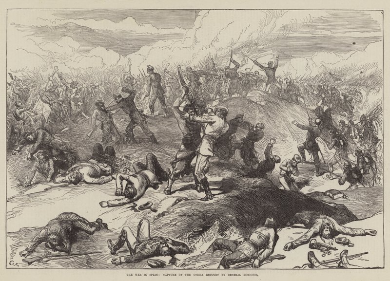 La guerra en España, captura del reducto de Oteiza por el General Moriones de Sir John Charles Robinson