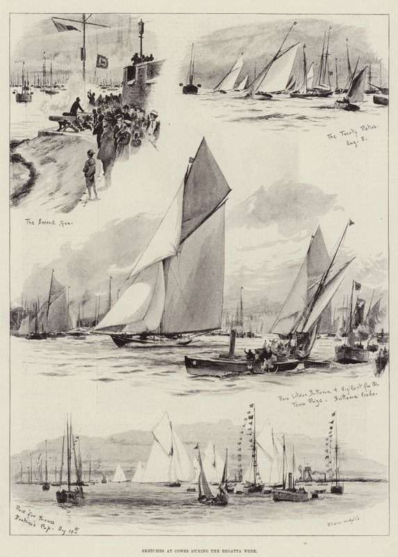 Bocetos en Cowes durante la Semana de la Regata de Charles William Wyllie