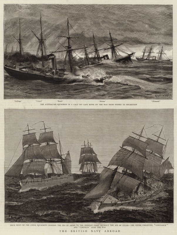 La Marina Británica en el extranjero de Charles William Wyllie