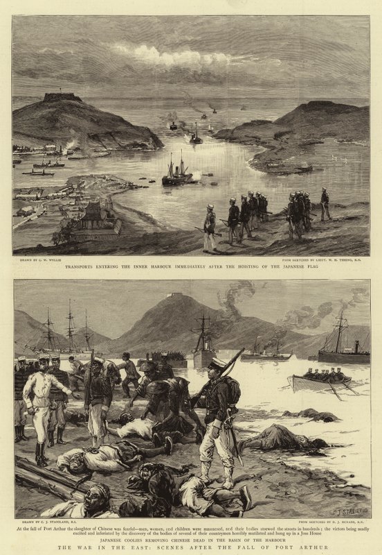 La Guerra en el Este, Escenas después de la Caída de Port Arthur de Charles William Wyllie