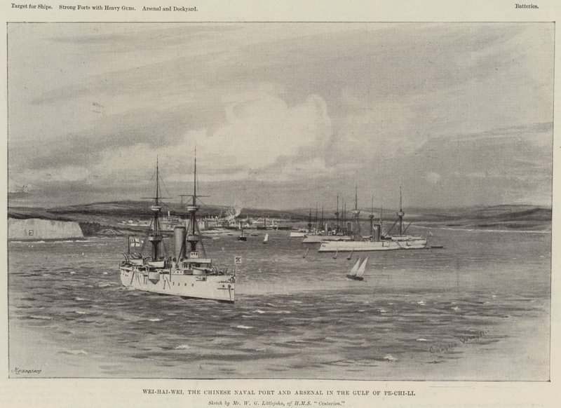 Wei-Hai-Wei, el puerto naval y arsenal chino en el Golfo de Pe-Chi-Li de Charles William Wyllie