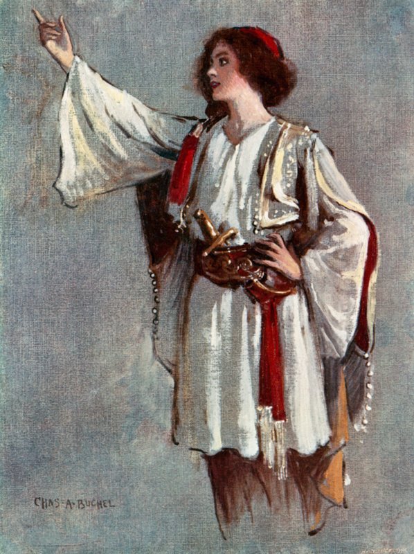 Noche de Reyes: Viola, Miss Lily Brayton (litografía en color) de Charles A. Buchel