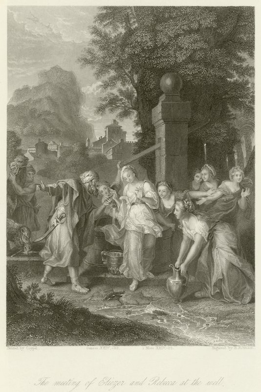 El encuentro de Eliezer y Rebeca en el pozo de Charles Antoine Coypel