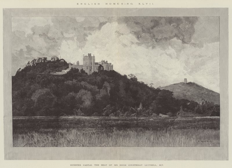 Castillo de Dunster, la residencia del Sr. Hugh Courtenay Luttrell, MP de Charles Auguste Loye