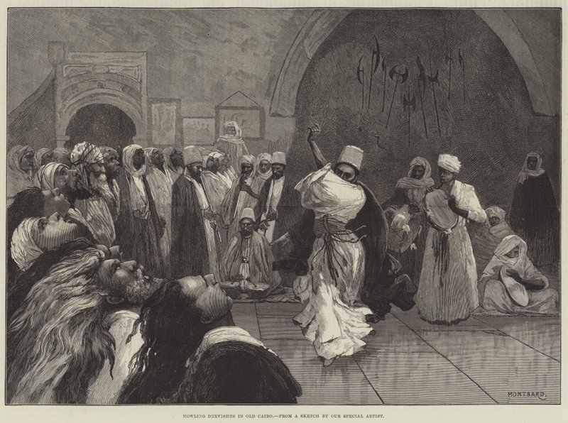 Derviches aulladores en el Viejo Cairo de Charles Auguste Loye